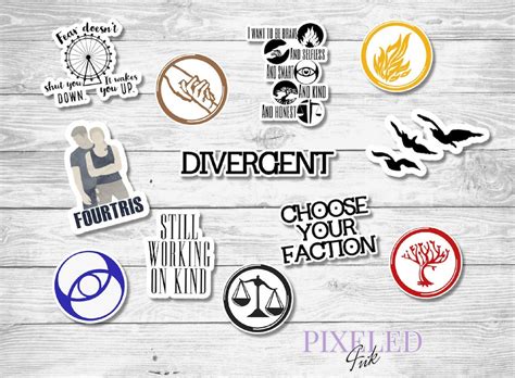 Set Of 12 Divergent Stickers Die Cut Etsy