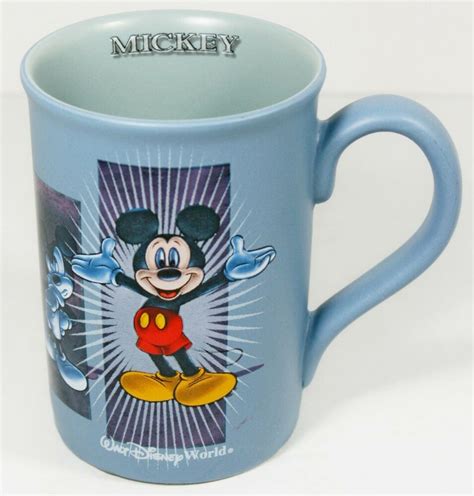 Mickey Mouse Coffee Mug Authentic Walt Disney World Blue Ceramic Oz