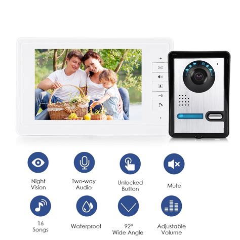 7 Audio Intercom Tft Lcd Wired Video Door Phone Visual Home Video