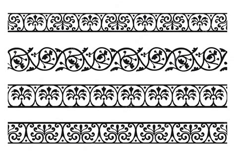 Premium Vector | Set of decorative seamless ornamental border Vector ...