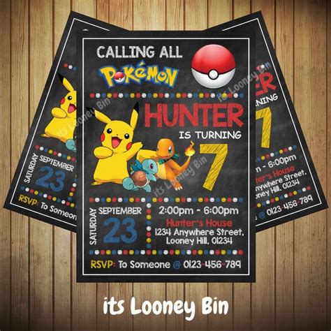 Pokemon Invitation / Pokemon Go Party / Pokemon Birthday Invite ...