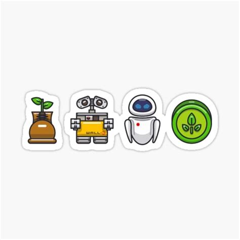 Wall E And Eve Sticker For Sale By Miha Shop Redbubble