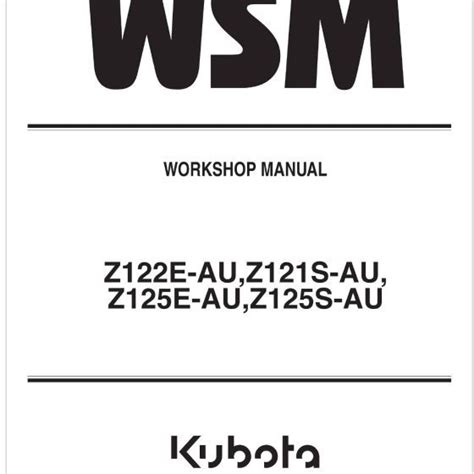 Kubota Zero Turn Mower Z R Au Workshop Manual