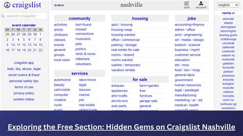 Exploring the Free Section: Hidden Gems on Craigslist Nashville