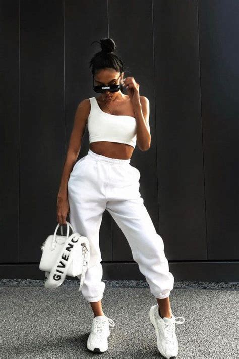 White Oversized Joggers Erica Cute Lounge Outfits Fashion Inspo