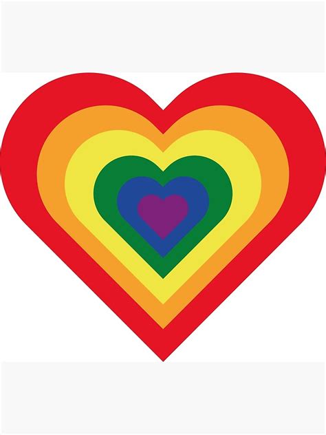 Póster corazón de la bandera gay del arco iris lgbt de calatheas Redbubble