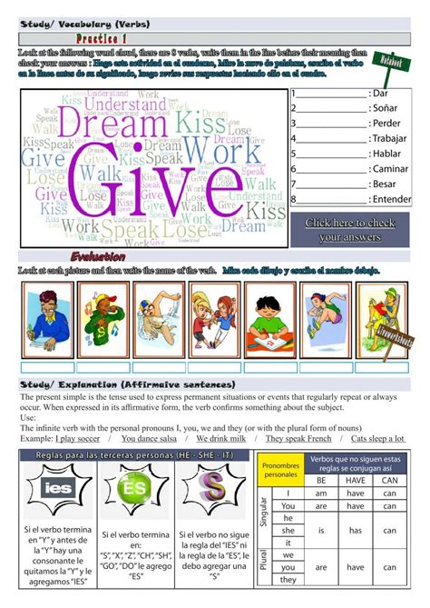 Simple Present Affirmative Activity Live Worksheets