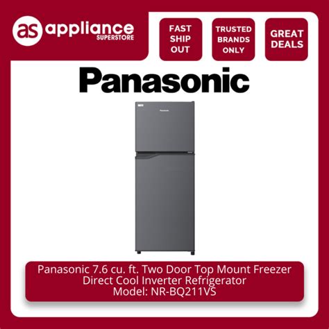 Panasonic Cu Ft Two Door Top Mount Freezer Direct Cool Inverter