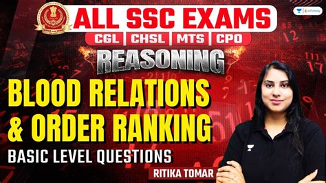 Blood Relations And Order Ranking Reasoning Basics To High Level