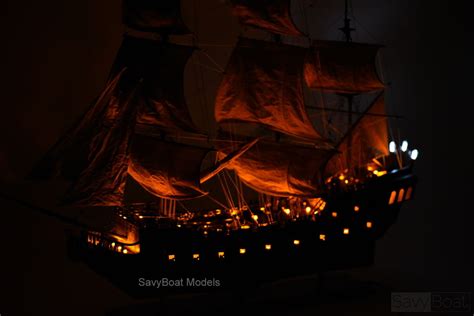 Black Pearl Pirate Ship Handcrafted Wooden Model Ship