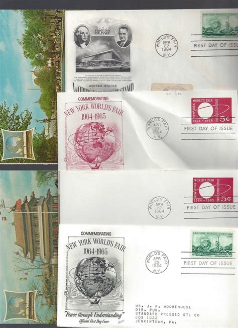 6 New York World''s Fair 1964-65 items; 4 FDC''s & 2 postcards -- Antique Price Guide Details Page