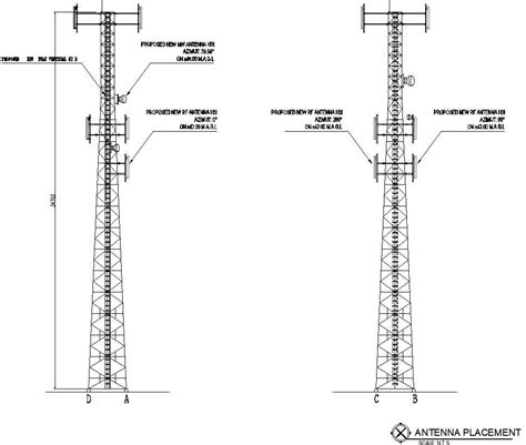 Antenna Placement Design With Detail AutoCAD Drawing Dwg File CAD