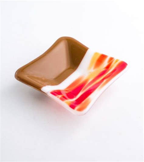 Brown Glass Ring Dish Glass Jewelry Dish Spindle Bowl Tea Etsy Fused Glass Dishes Glass