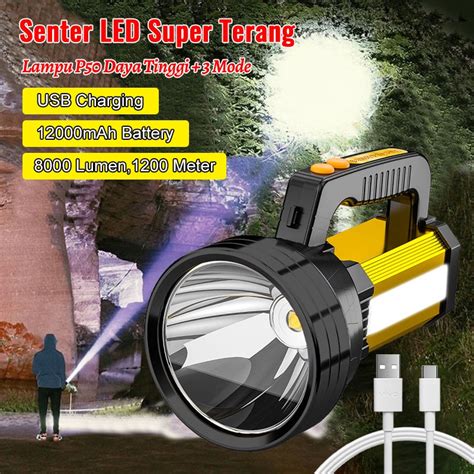 Jual Uphome Senter Led Super Terang Jarak Jauh Mode Senter Camping