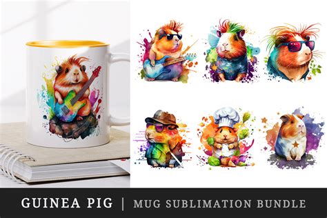 Cute Guinea Pig Mug Wrap Sublimation Graphic By Tati Design · Creative