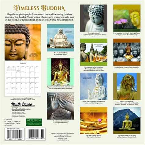 Timeless Buddha Square Wall Calendar By Brush Dance Brush Dance