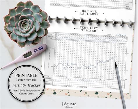 Printable Fertility Tracker Landscape Layout Basal Body Temperature