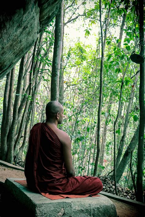 Buddhist Monk Meditating Wallpaper