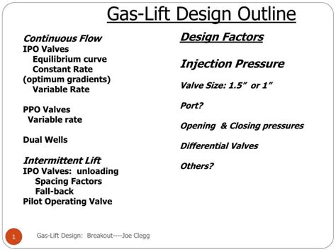 PPT - Gas-Lift Design Outline PowerPoint Presentation, free download - ID:6741768