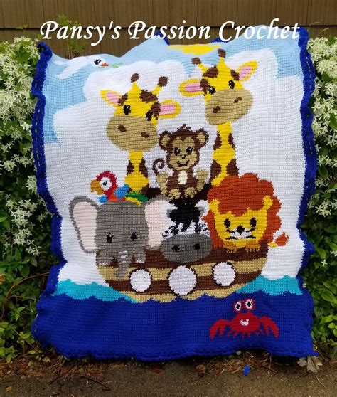 Hand Crocheted Noahs Ark Blanket Etsy