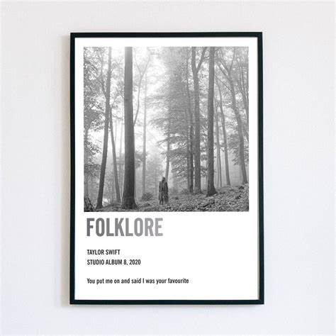 Taylor Swift Folklore Album Poster, Digital Download - Etsy