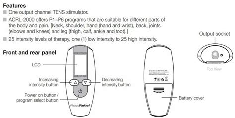 AccuRelief Single Channel TENS Pain Relief System Vitality Medical