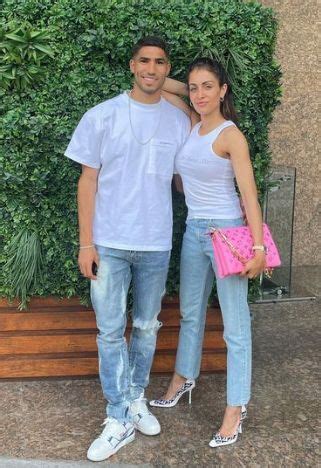 Achraf Hakimi With His Wife Hiba Abouk Flannel Outfits Athletic Men