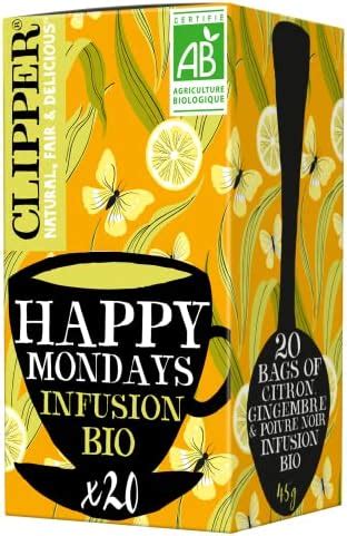 CLIPPER Infusion Bio Happy Mondays Citron Gingembre Poivre