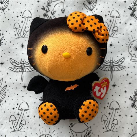 hello kitty bat plush halloween sanrio ty beanie... - Depop