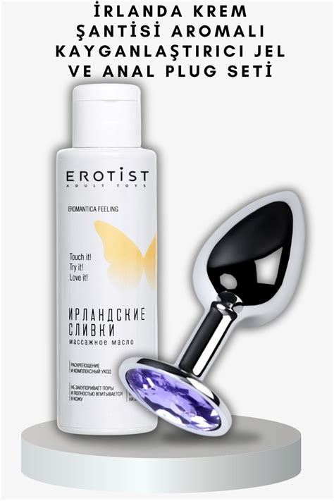 Erotist İrlanda Krem Şanti Aromalı Kayganlaştırıcı Jel Ve Mor Taşlı Anal Plug Seti Fiyatı