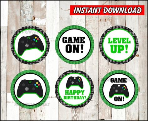 Gamer Cupcakes Toppers Instant Download Video Game Party - Etsy