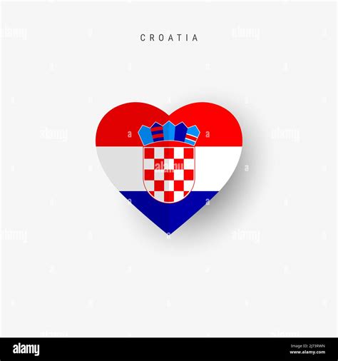 Croatia Heart Shaped Flag Origami Paper Cut Croatian National Banner