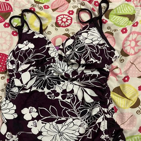 MESSAGE BEFORE BUYING Purple Floral Bikini Top Depop