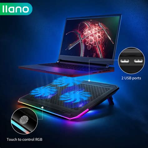 Llano Laptop Cooler Gaming Cooling Pad Notebook Cooler Stand With Three