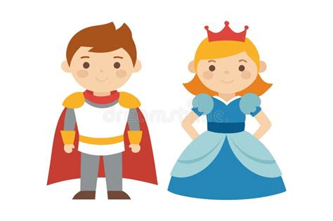 Boy And Girl Dressed As Prince And Princess Stock Illustration