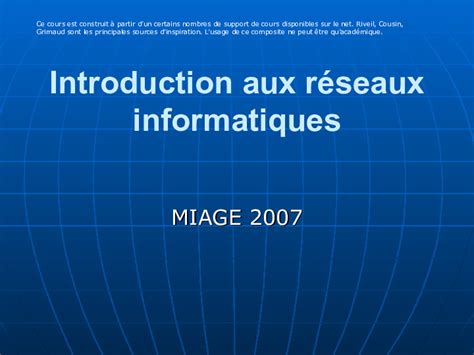 Introduction Aux R Seaux Informatiques T L Charger Cours Informatique