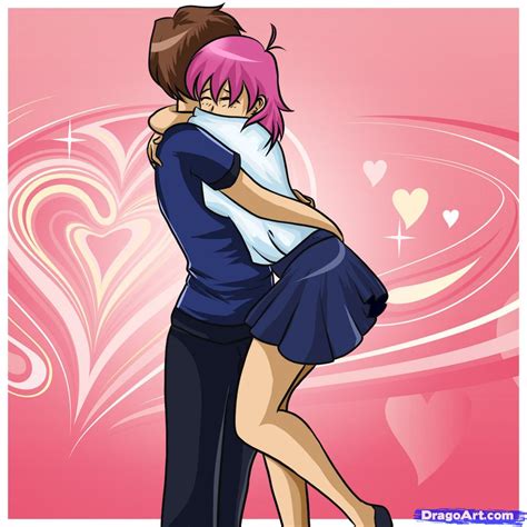 Two Anime People Hugging