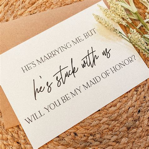 Maid Of Honor Proposal Card Funny Proposal Card Maid Of Honor Proposal