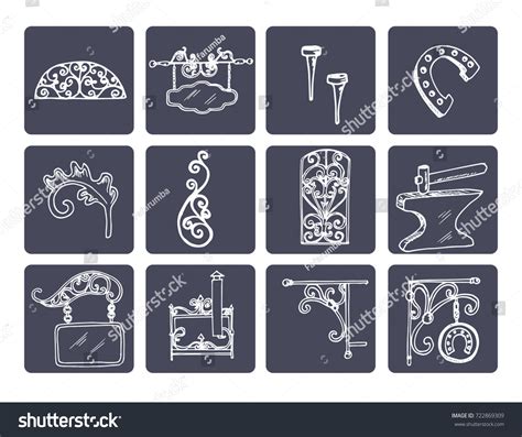 Forged Metal Products Artistic Forging Vector Stock Vector (Royalty Free) 722869309 | Shutterstock