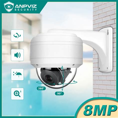 Anpviz 4k 8mp Outdoor Ptz Poe Ip Camera Security With Audio 5x Zoom