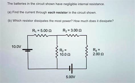 Solved The Batteries In The Circuit Shown Have Negligible Internal Resistance A Find The