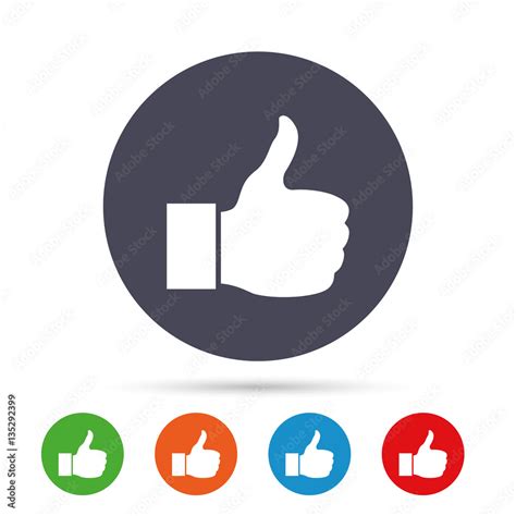 Like sign icon. Hand finger up symbol. Stock Vector | Adobe Stock