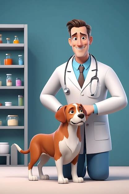 Ilustraci N De Un Personaje De Dibujos Animados Veterinario Foto Premium