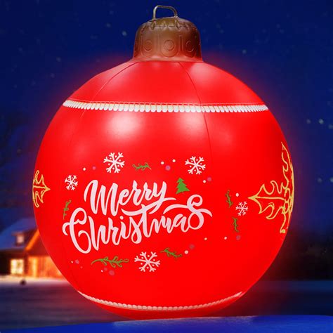 Led Light Giant Christmas Pvc Inflatable Decorated Ball Outdoor