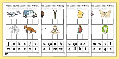 Phase 3 Sounds Cut And Paste Activity Teacher Made