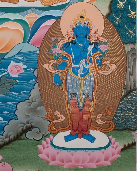 Amitabha Buddha Thangka Brocadeless Thangka Exotic India Art