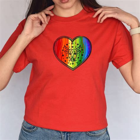 Taurus LGBT Heart Shirt Zodiac Sign Gay Love Shirt Rainbow Shirt LGBT Love Shirt LGBT Pride