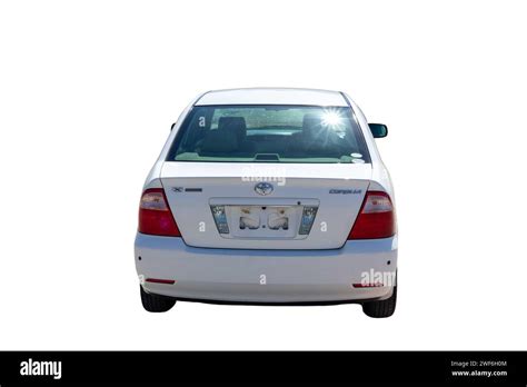Toyota Corolla Sedan Car Rear View On White Isolated Background Swat