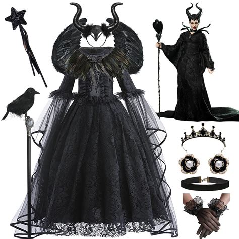 CostumesDisney Halloween Costume Maleficent Lace Dress For Girls ...