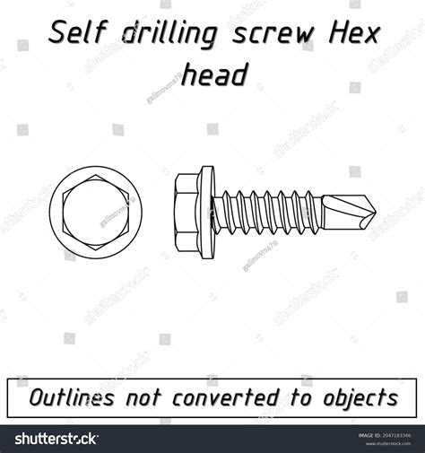 Self Drilling Screw Hex Head Fastener Stock Vector (Royalty Free ...